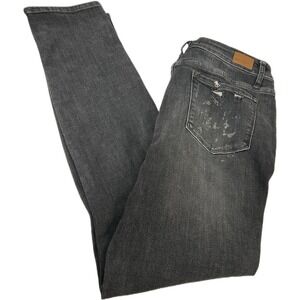 Judy Blue Jeans 11/30 Boyfriend Fit Destroyed Bleach Splattered Black Wash